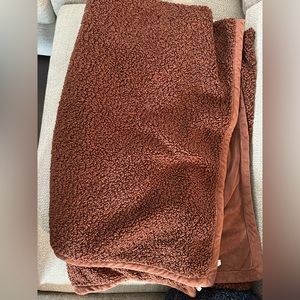 Pottery Barn "Cozy Teddy" Blanket in Rust